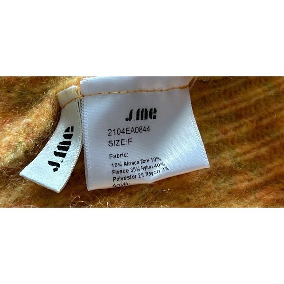 J. INE Cable Knitted V-Neck Sweater Pullover Yellow Heather Size Large - Picture 7 of 8